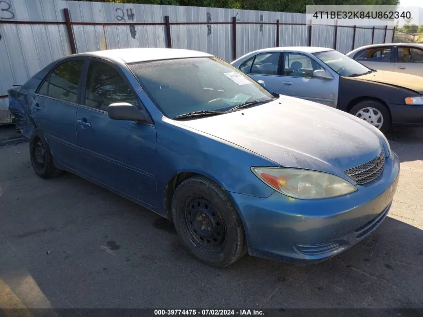 2004 Toyota Camry Le VIN: 4T1BE32K84U862340 Lot: 39774475