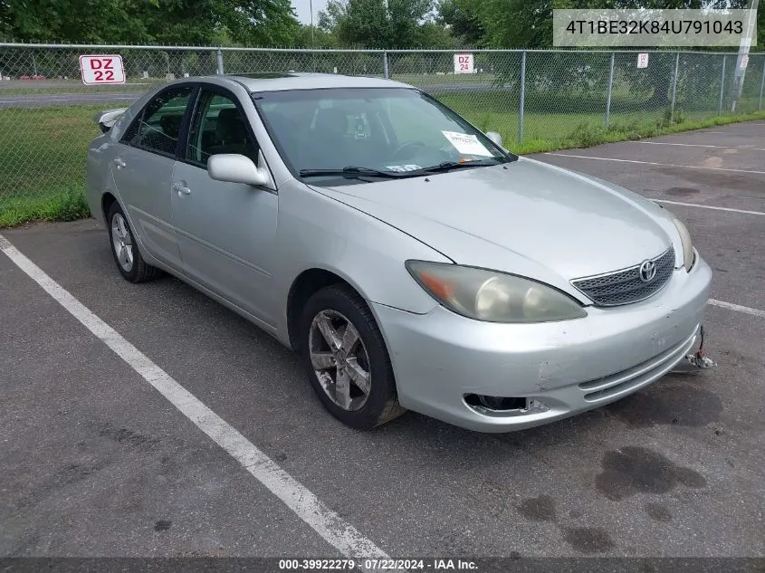 2004 Toyota Camry Se VIN: 4T1BE32K84U791043 Lot: 39922279