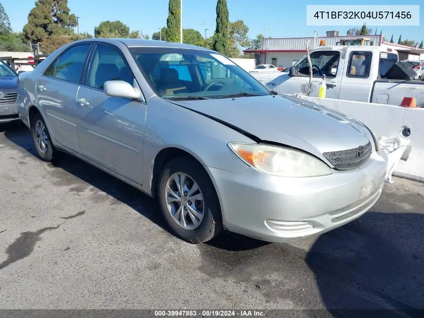 2004 Toyota Camry Le V6 VIN: 4T1BF32K04U571456 Lot: 39947883