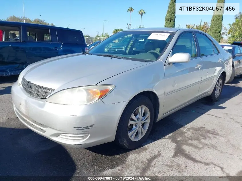 2004 Toyota Camry Le V6 VIN: 4T1BF32K04U571456 Lot: 39947883