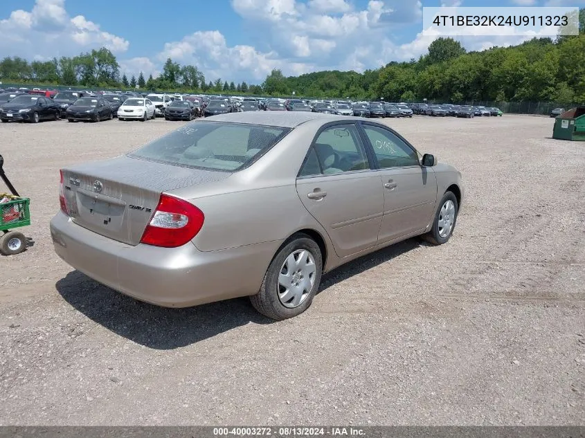 2004 Toyota Camry Se VIN: 4T1BE32K24U911323 Lot: 40003272