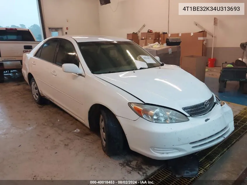 2004 Toyota Camry Le VIN: 4T1BE32K34U313693 Lot: 40018453