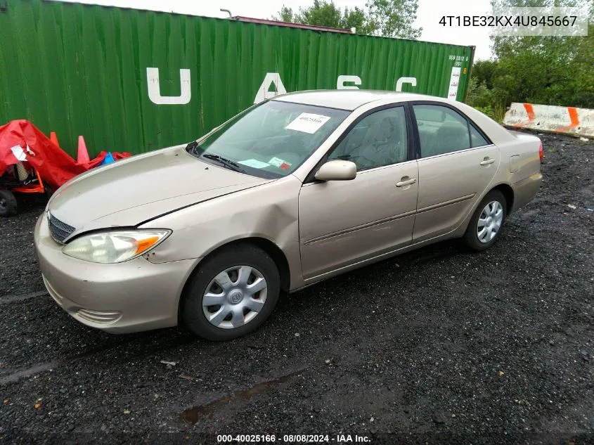 2004 Toyota Camry Le VIN: 4T1BE32KX4U845667 Lot: 40025166