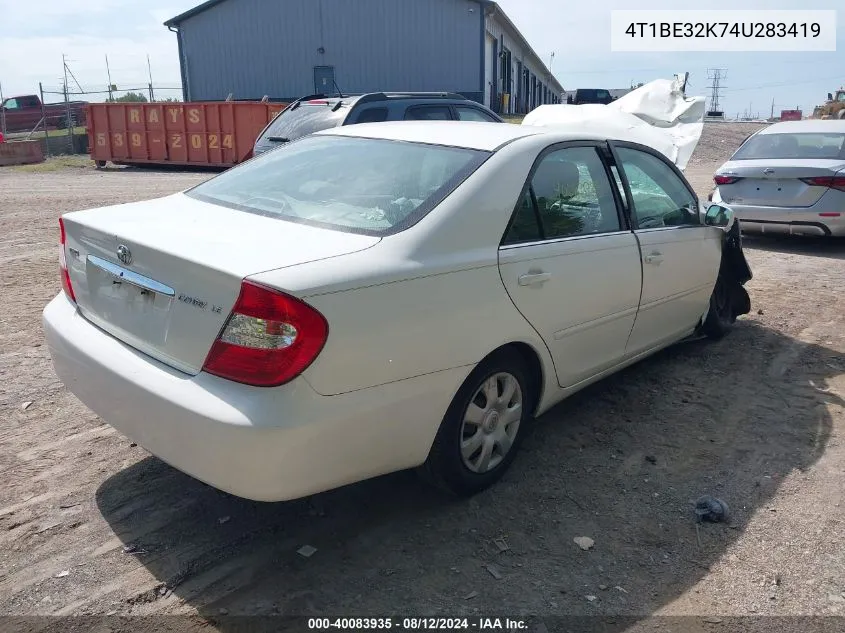 2004 Toyota Camry Le/Xle/Se VIN: 4T1BE32K74U283419 Lot: 40083935