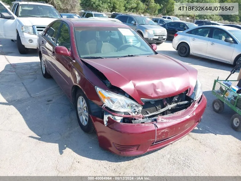 2004 Toyota Camry Le V6 VIN: 4T1BF32K44U076547 Lot: 40084964