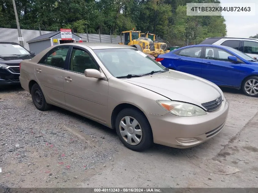 2004 Toyota Camry Le VIN: 4T1BE32K84U872463 Lot: 40113243