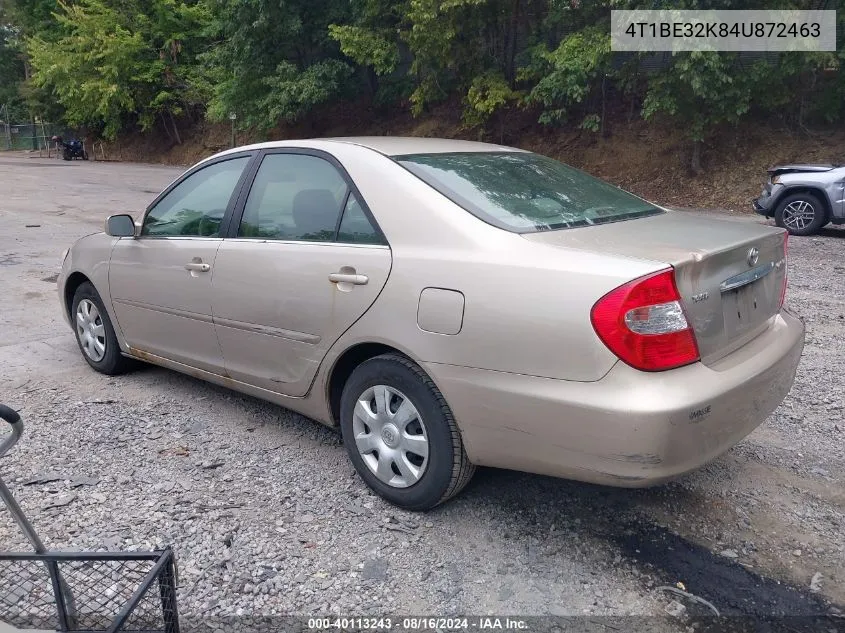 2004 Toyota Camry Le VIN: 4T1BE32K84U872463 Lot: 40113243