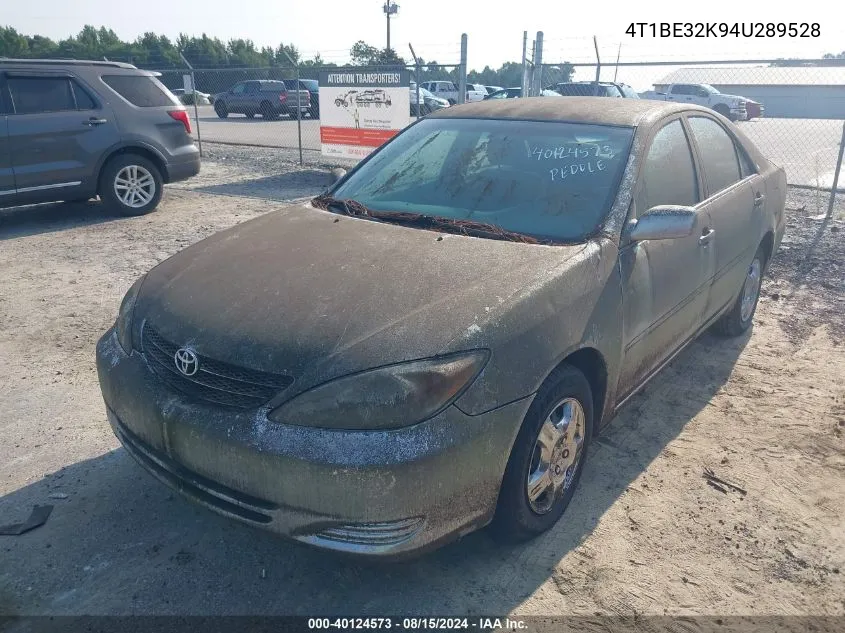 2004 Toyota Camry Le VIN: 4T1BE32K94U289528 Lot: 40124573