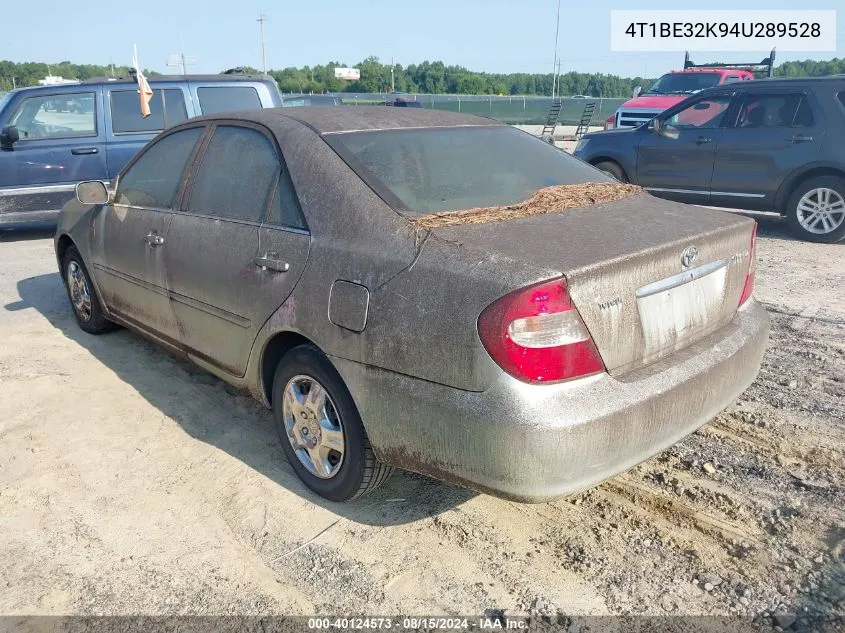 2004 Toyota Camry Le VIN: 4T1BE32K94U289528 Lot: 40124573