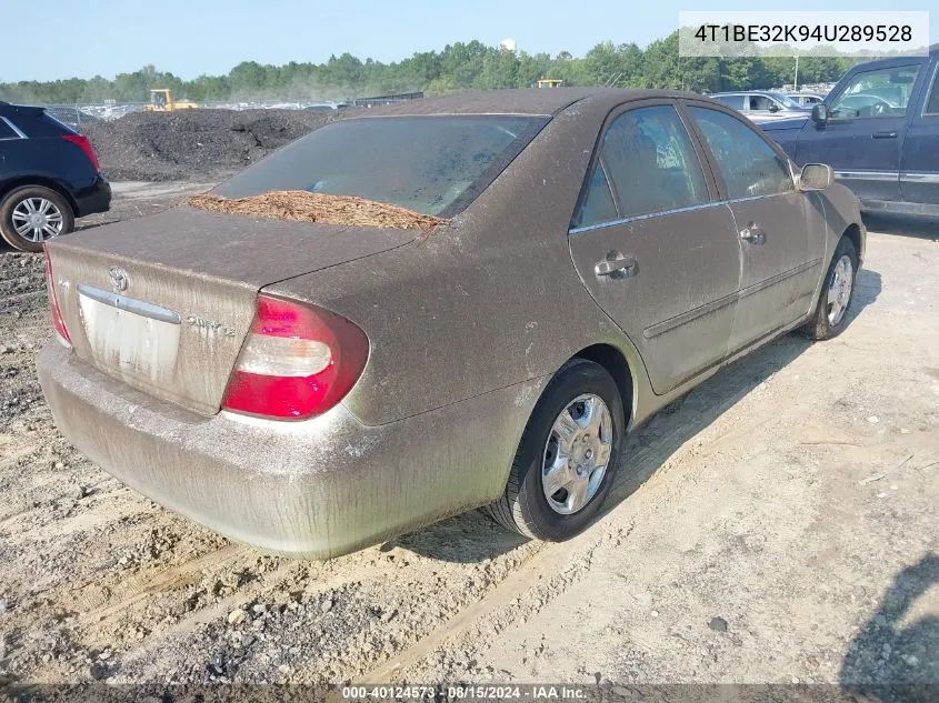 2004 Toyota Camry Le VIN: 4T1BE32K94U289528 Lot: 40124573