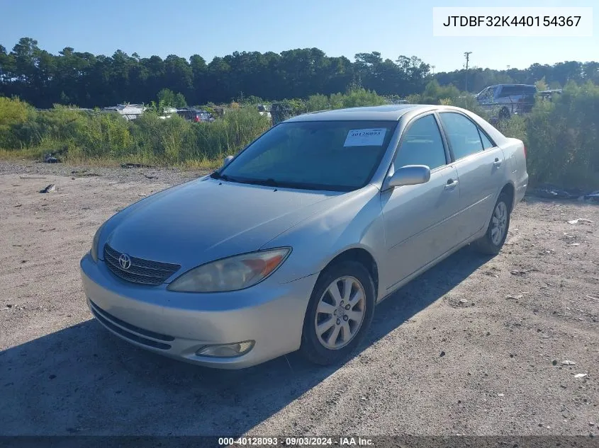 2004 Toyota Camry Xle V6 VIN: JTDBF32K440154367 Lot: 40128093