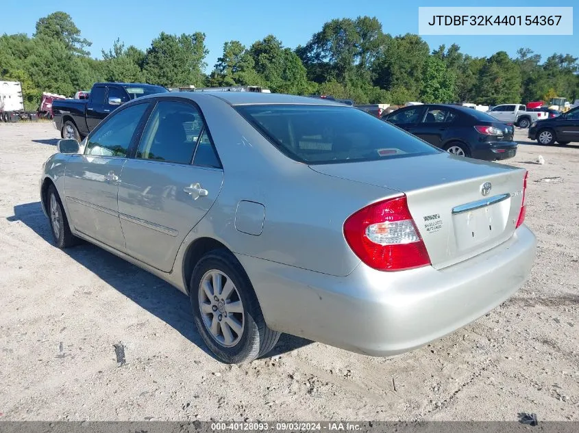 2004 Toyota Camry Xle V6 VIN: JTDBF32K440154367 Lot: 40128093