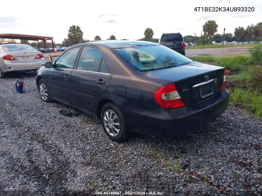 2004 Toyota Camry Le VIN: 4T1BE32K34U893320 Lot: 40148667