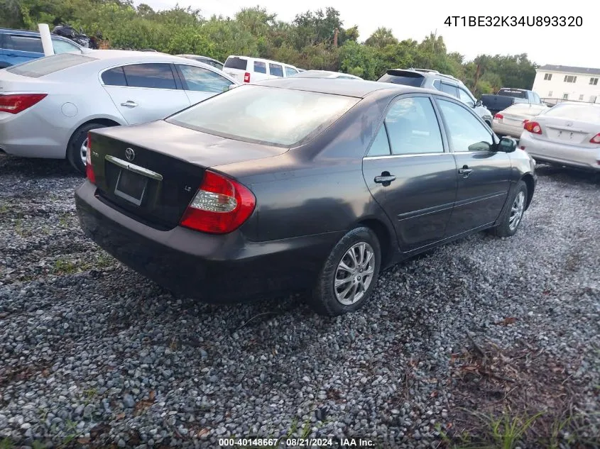 2004 Toyota Camry Le VIN: 4T1BE32K34U893320 Lot: 40148667