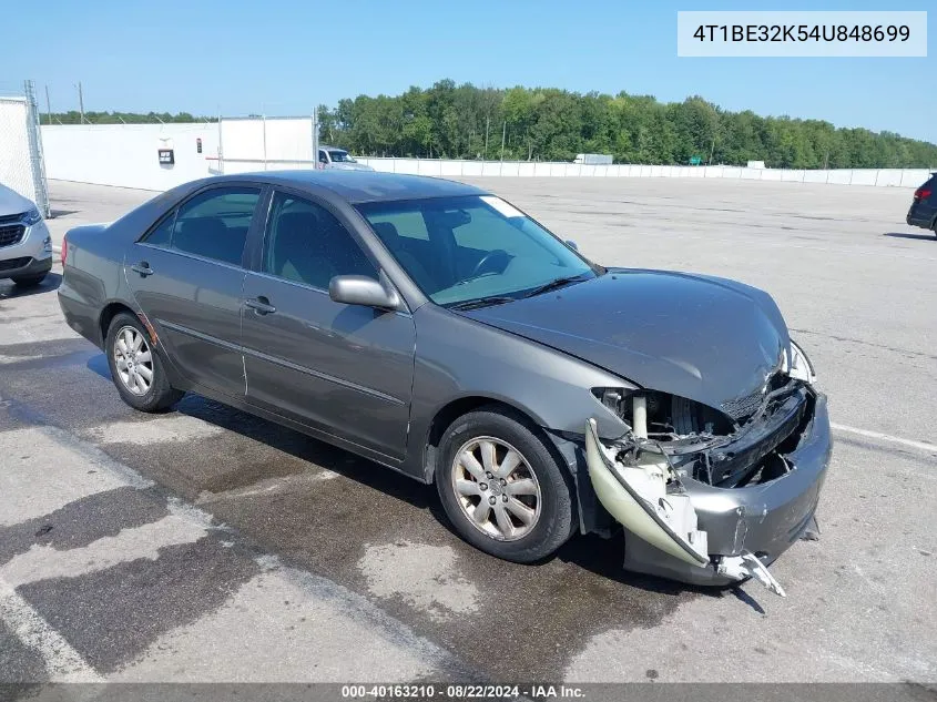 2004 Toyota Camry Xle VIN: 4T1BE32K54U848699 Lot: 40163210