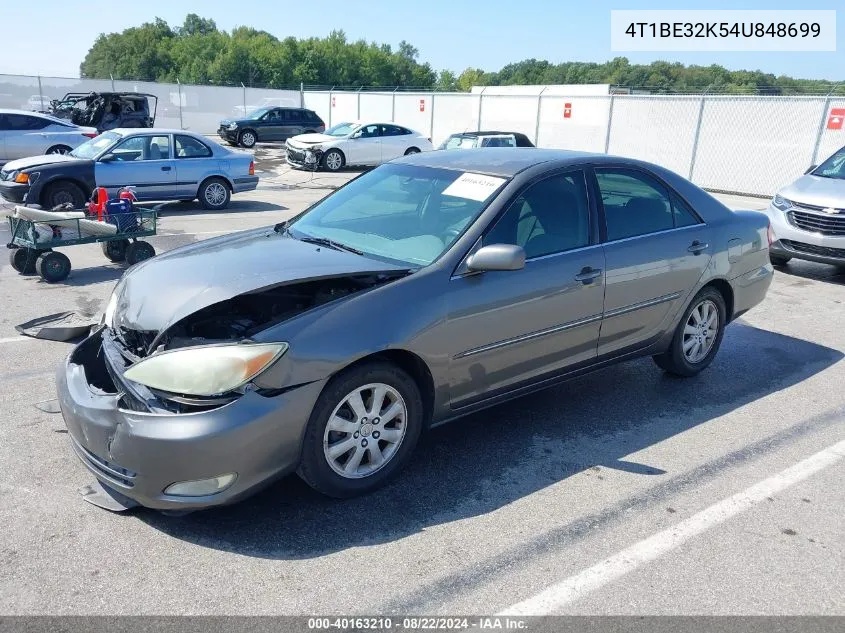 2004 Toyota Camry Xle VIN: 4T1BE32K54U848699 Lot: 40163210