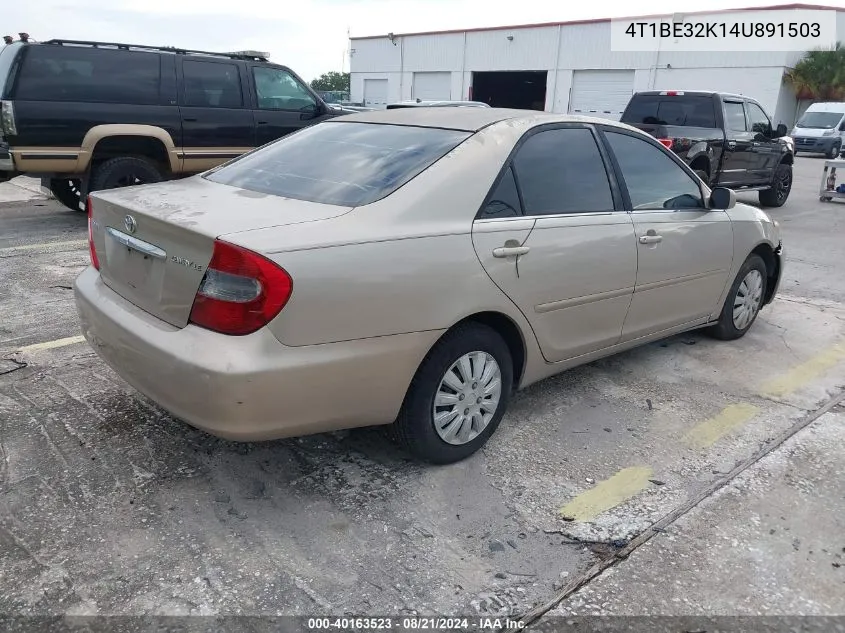 2004 Toyota Camry Le VIN: 4T1BE32K14U891503 Lot: 40163523