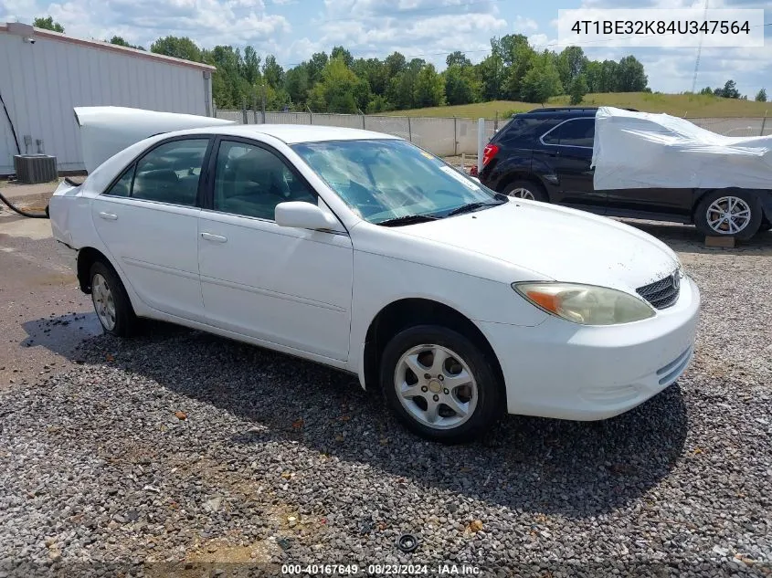 2004 Toyota Camry Le VIN: 4T1BE32K84U347564 Lot: 40167649