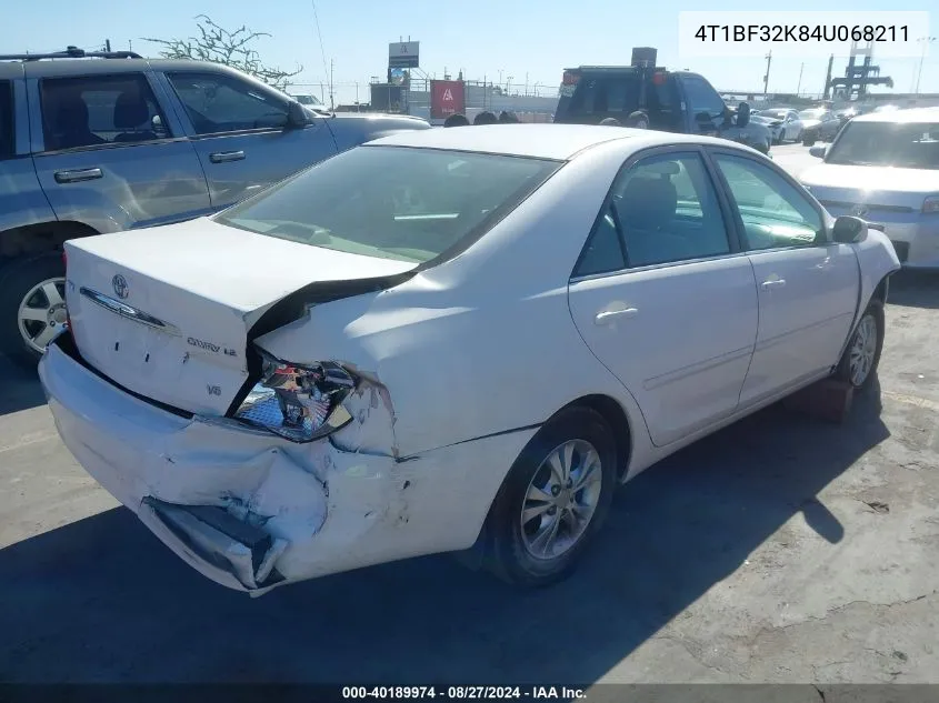 2004 Toyota Camry Le V6 VIN: 4T1BF32K84U068211 Lot: 40189974