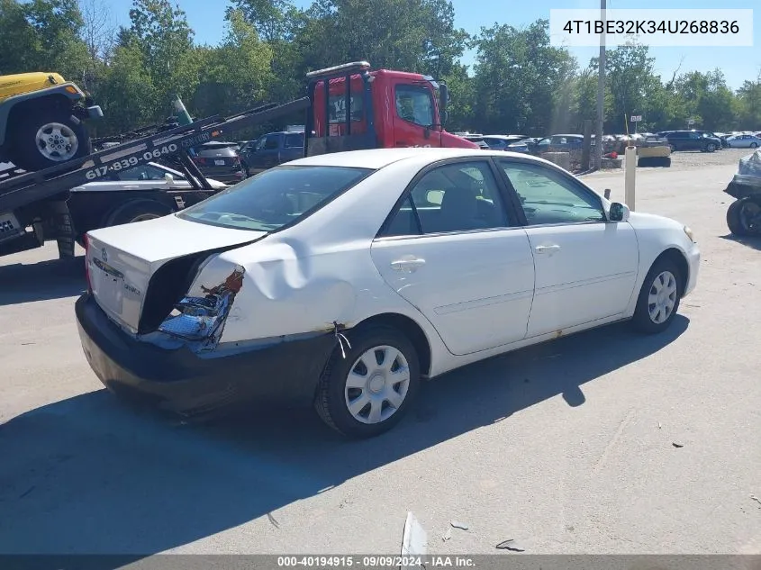 2004 Toyota Camry Le VIN: 4T1BE32K34U268836 Lot: 40194915