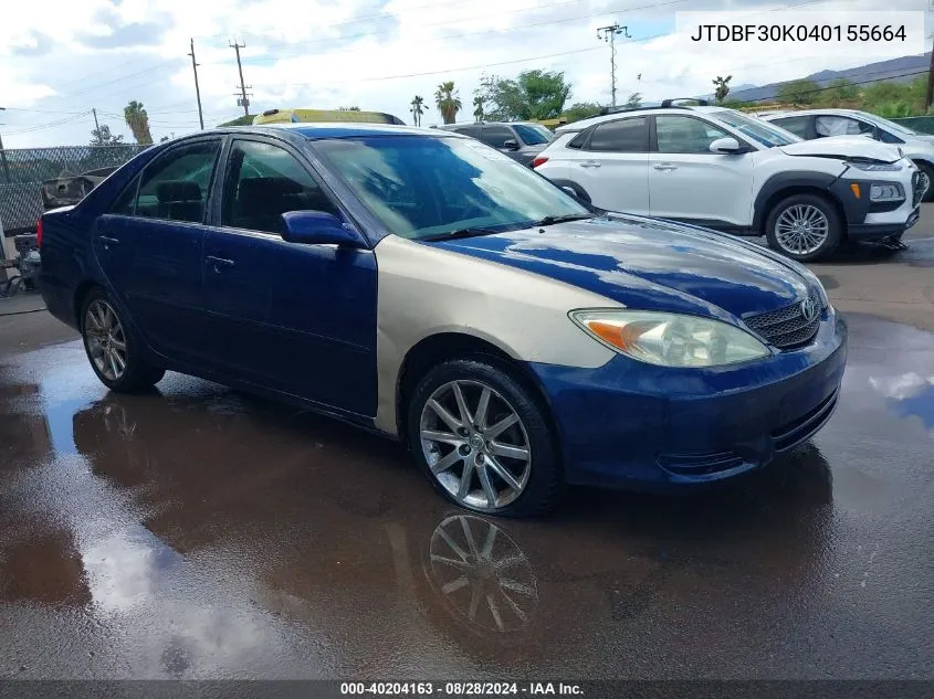 2004 Toyota Camry Le V6/Xle V6 VIN: JTDBF30K040155664 Lot: 40204163