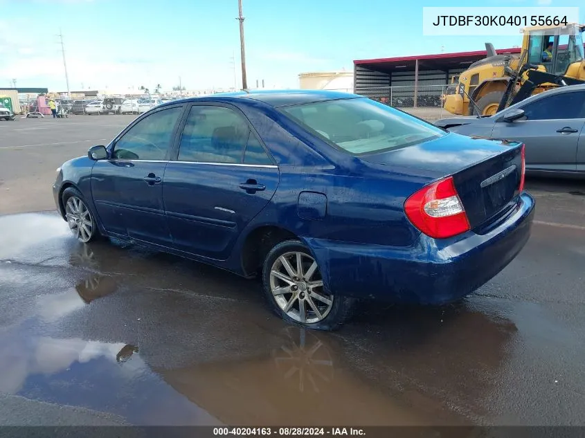 2004 Toyota Camry Le V6/Xle V6 VIN: JTDBF30K040155664 Lot: 40204163