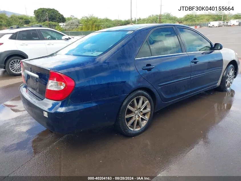 2004 Toyota Camry Le V6/Xle V6 VIN: JTDBF30K040155664 Lot: 40204163