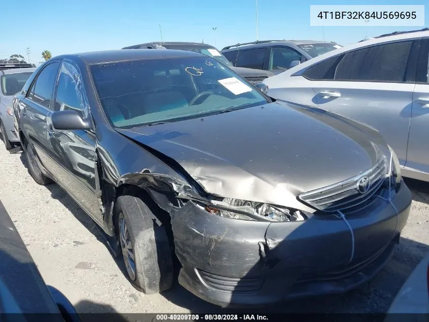 2004 Toyota Camry Le V6 VIN: 4T1BF32K84U569695 Lot: 40209730