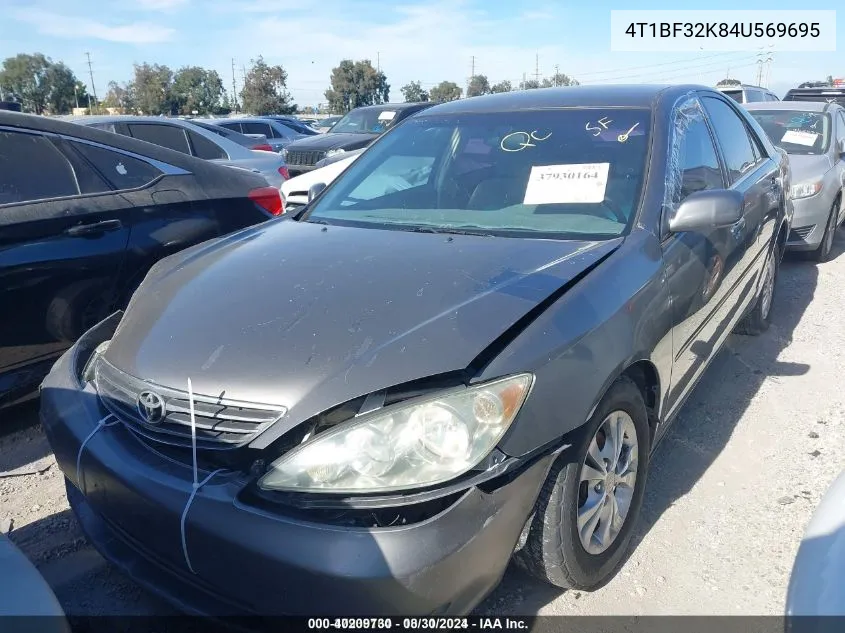 2004 Toyota Camry Le V6 VIN: 4T1BF32K84U569695 Lot: 40209730