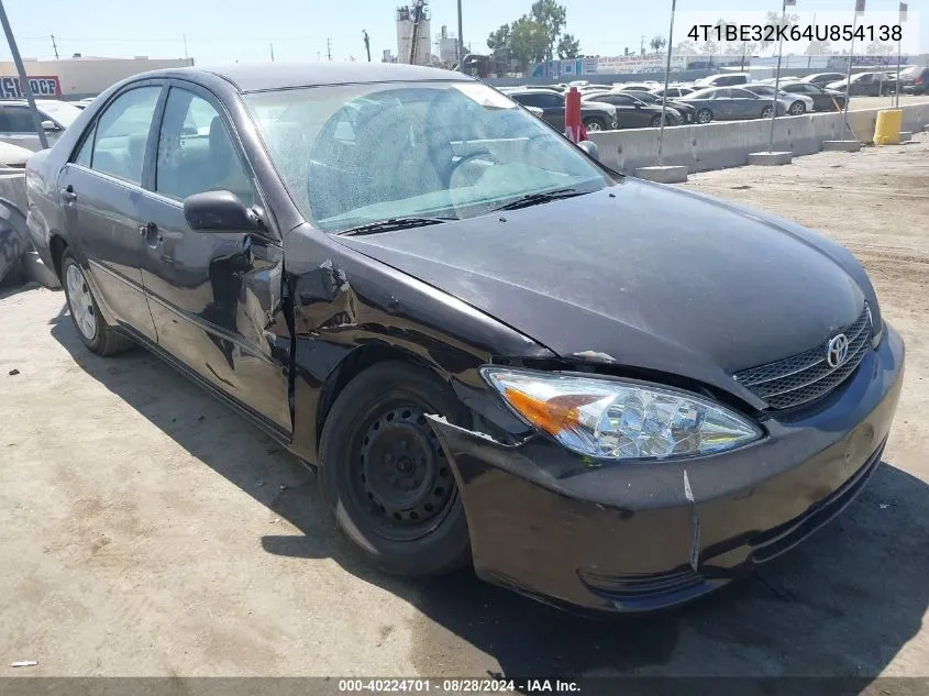 2004 Toyota Camry Le VIN: 4T1BE32K64U854138 Lot: 40224701