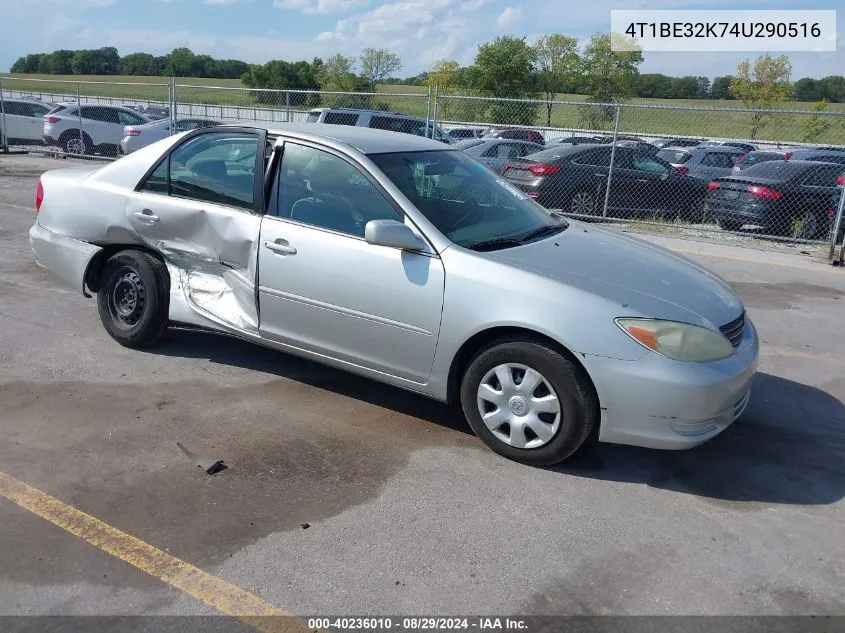 2004 Toyota Camry Le VIN: 4T1BE32K74U290516 Lot: 40236010