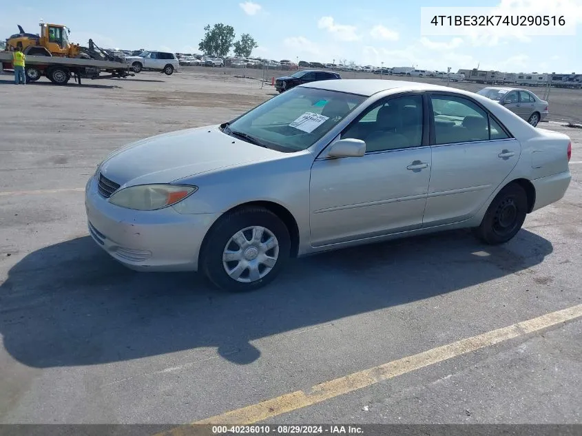 2004 Toyota Camry Le VIN: 4T1BE32K74U290516 Lot: 40236010