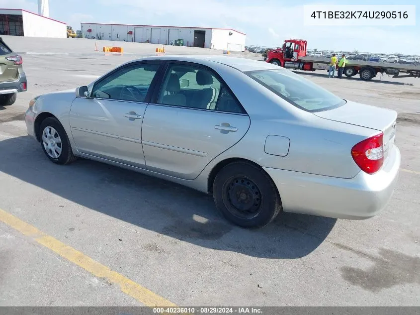 2004 Toyota Camry Le VIN: 4T1BE32K74U290516 Lot: 40236010