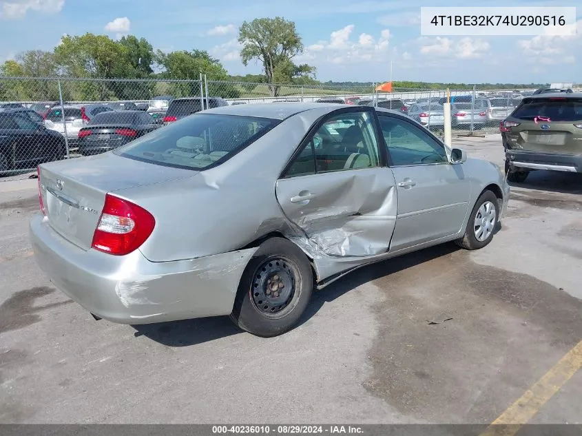 2004 Toyota Camry Le VIN: 4T1BE32K74U290516 Lot: 40236010