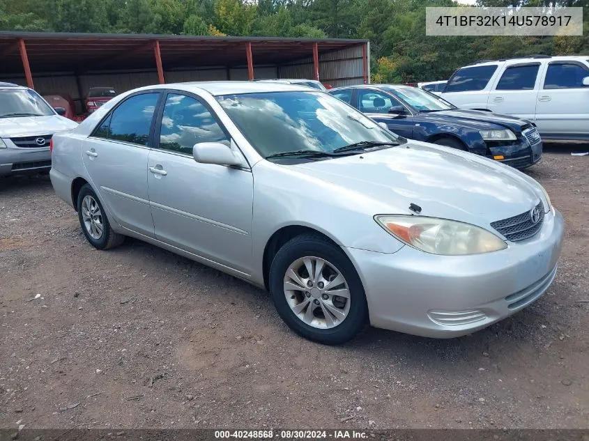 2004 Toyota Camry Le V6 VIN: 4T1BF32K14U578917 Lot: 40248568