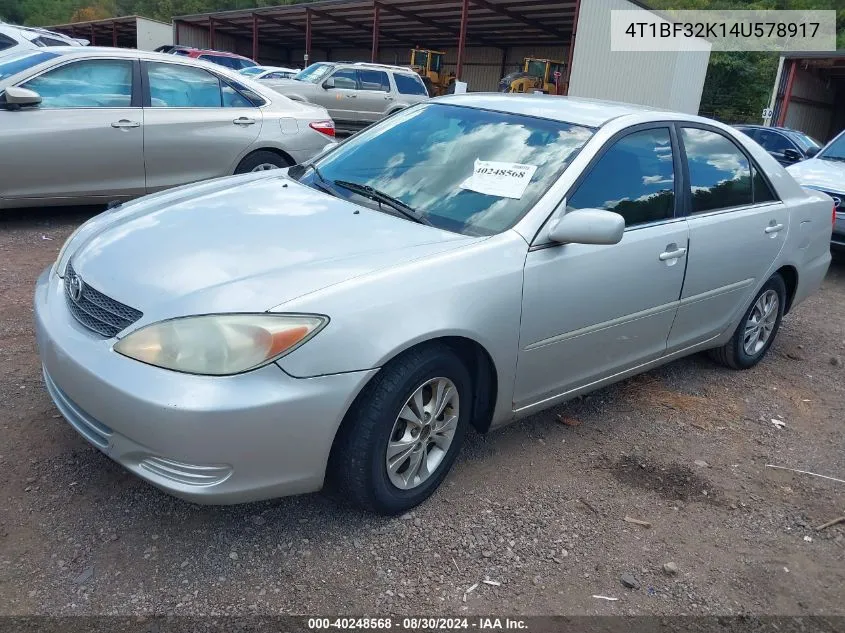 4T1BF32K14U578917 2004 Toyota Camry Le V6