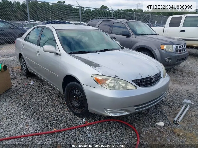 2004 Toyota Camry Le VIN: 4T1BE32K34U836096 Lot: 40250448