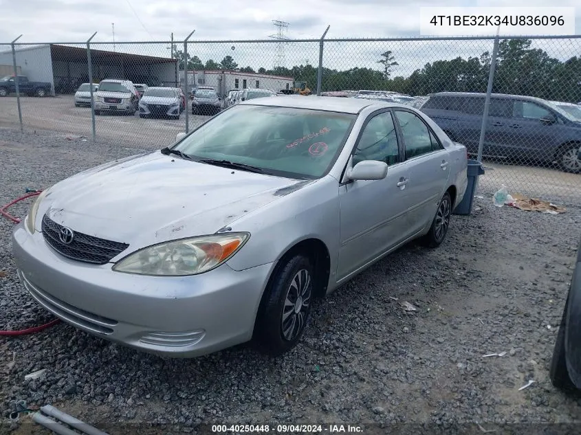 2004 Toyota Camry Le VIN: 4T1BE32K34U836096 Lot: 40250448