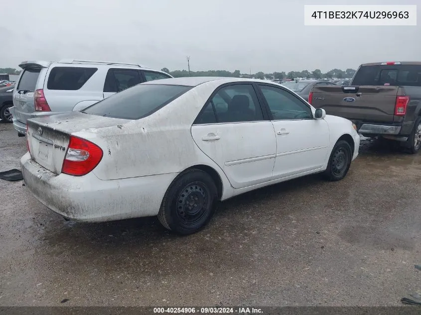 2004 Toyota Camry Le VIN: 4T1BE32K74U296963 Lot: 40254906