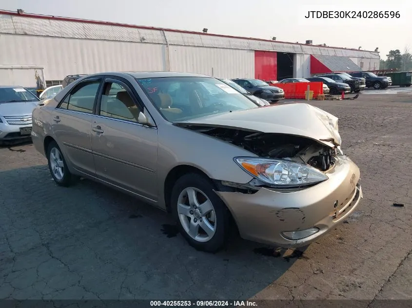 2004 Toyota Camry Se VIN: JTDBE30K240286596 Lot: 40255253