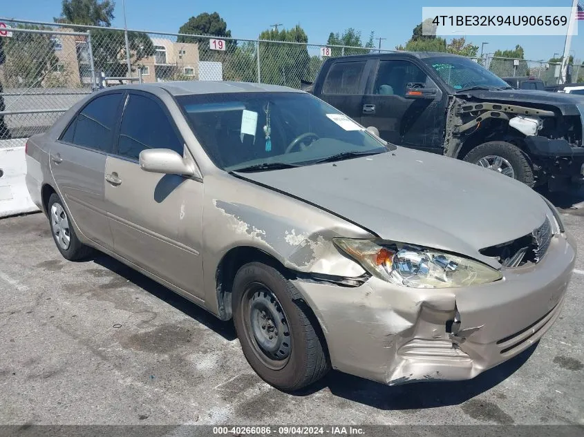 2004 Toyota Camry Le VIN: 4T1BE32K94U906569 Lot: 40266086