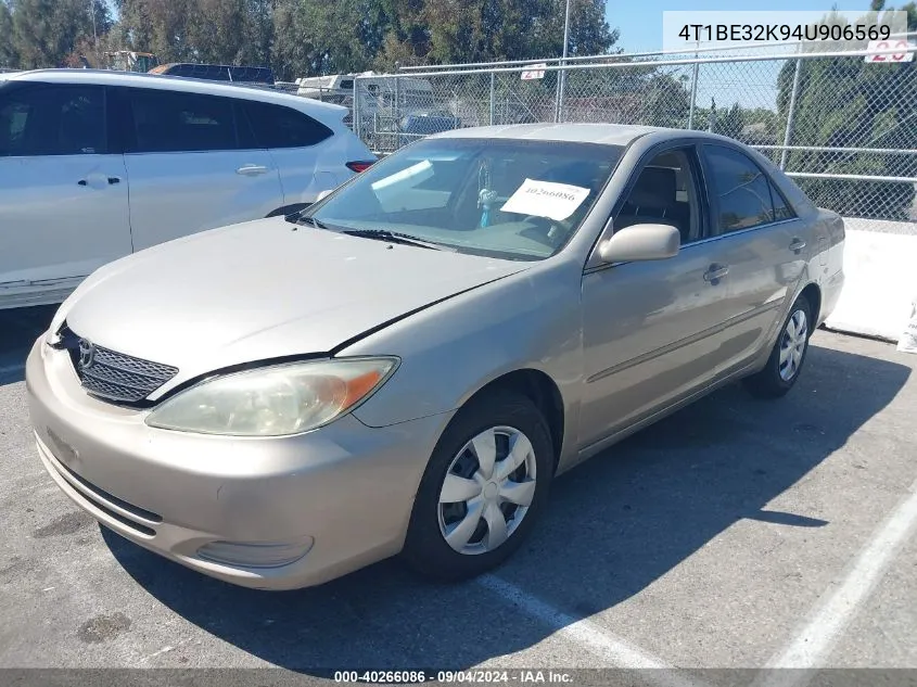 2004 Toyota Camry Le VIN: 4T1BE32K94U906569 Lot: 40266086