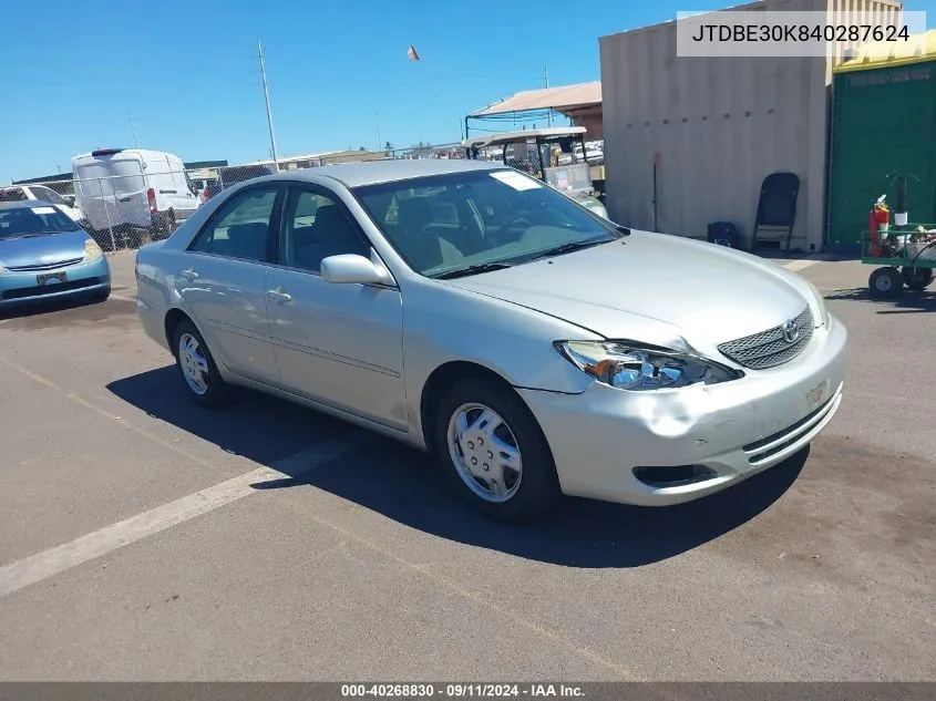 2004 Toyota Camry Le/Se/Xle VIN: JTDBE30K840287624 Lot: 40268830