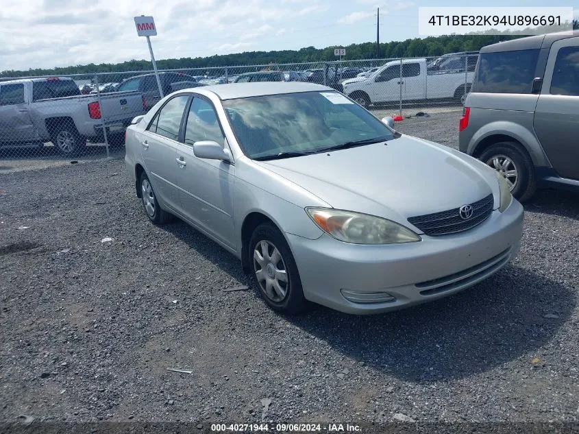 2004 Toyota Camry Le VIN: 4T1BE32K94U896691 Lot: 40271944