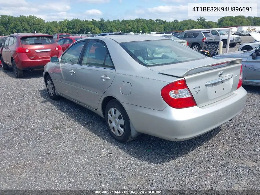 2004 Toyota Camry Le VIN: 4T1BE32K94U896691 Lot: 40271944