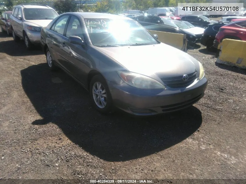 2004 Toyota Camry Le V6 VIN: 4T1BF32K54U570108 Lot: 40284339