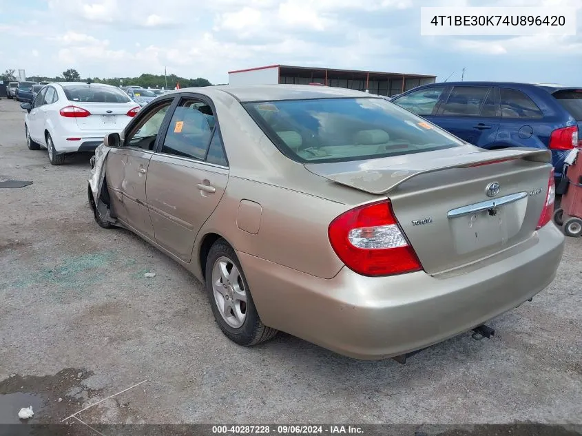 2004 Toyota Camry Le VIN: 4T1BE30K74U896420 Lot: 40287228