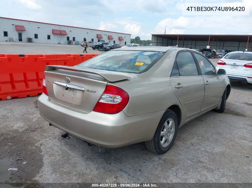 2004 Toyota Camry Le VIN: 4T1BE30K74U896420 Lot: 40287228