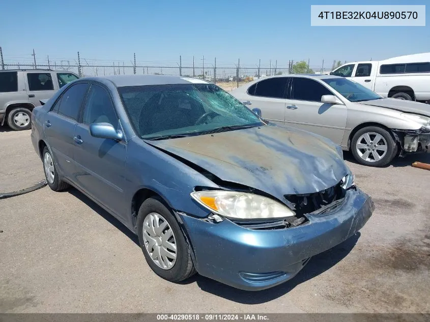 2004 Toyota Camry Le/Xle/Se VIN: 4T1BE32K04U890570 Lot: 40290518