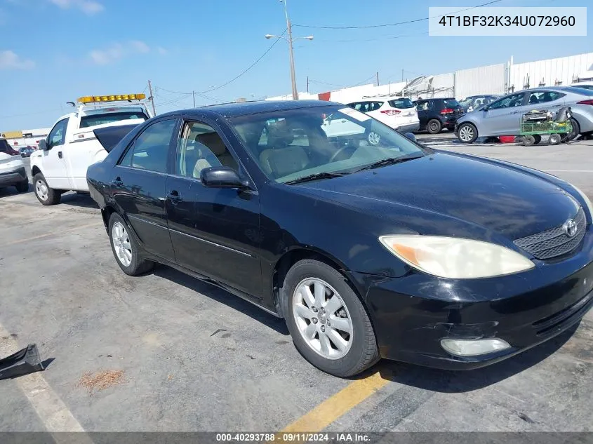 2004 Toyota Camry Le/Xle/Se VIN: 4T1BF32K34U072960 Lot: 40293788